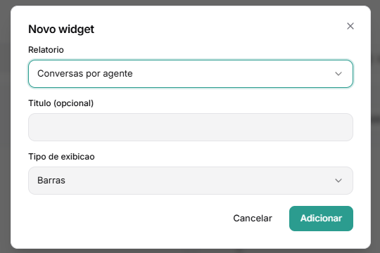Configuração de widget de relatório